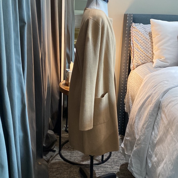 J. Crew 365 Juliette Collarless Wool Open Front Sweater Blazer Khaki Size Small - Picture 5 of 10